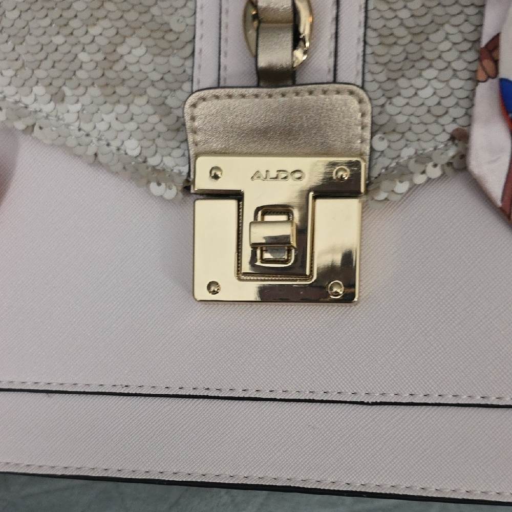 Aldo Pink and Gold Sequined Satchel / Crossbody - Picture 2 of 16